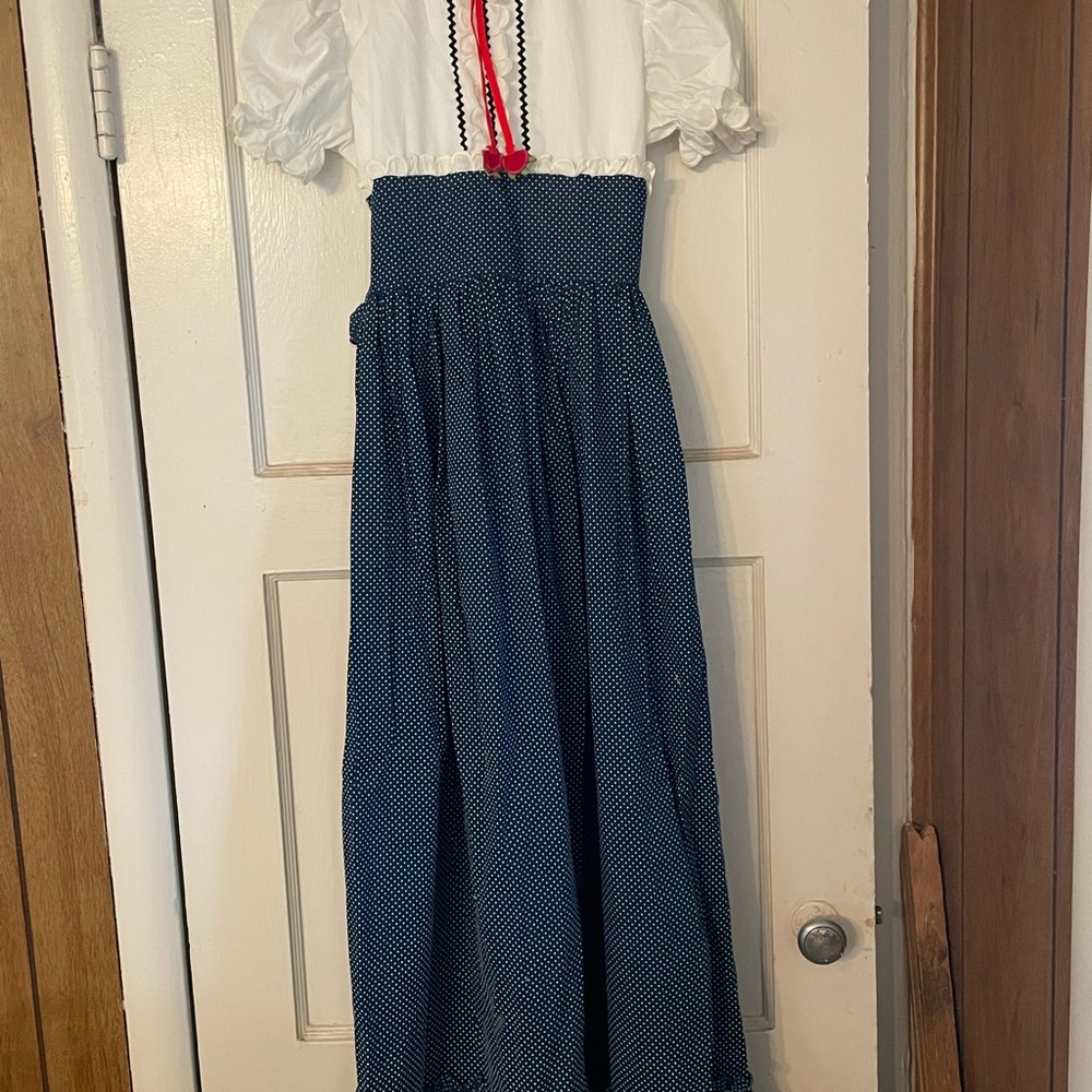 Kids Casual Dress in White and Blue